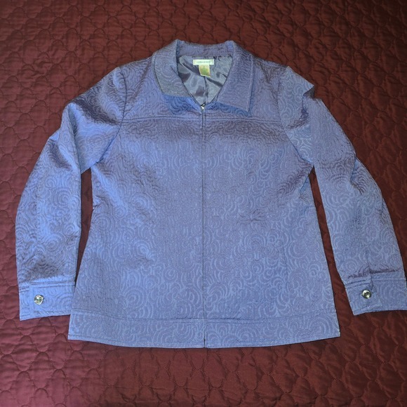 Laura Ashley Fitted Brocade Lavender color jacket blazer Easter Size‎ M Pockets - Picture 1 of 11